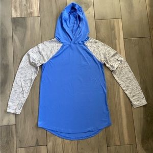 SO Perfect Hoodie Blue‎ with Grey Raglan Long Sleeves Juniors size Medium
